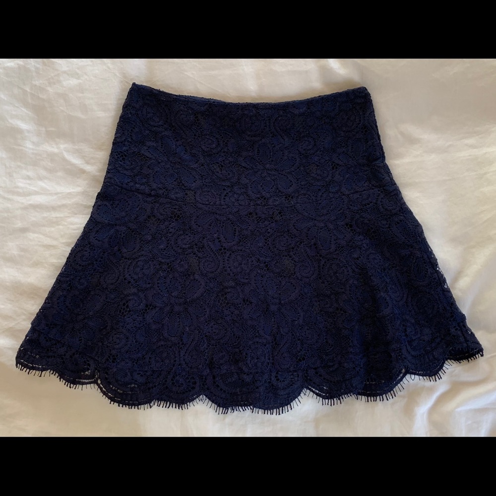 NWOT Cusp by Neiman Marcus Navy Blue Lace Skirt